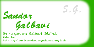 sandor galbavi business card